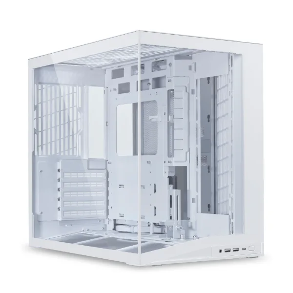 კომპიუტერის ქეისი · Lian Li O11 Dynamic Mini V2 Flow - Mid Tower, ATX, Desktop Gaming PC Case, Panoramic Tempered Glass, Up to 360mm Radiator Support, Type-C - Pre Installed 5x120mm Fans (White)