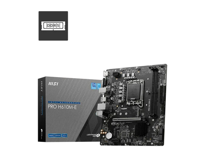 დედაპლატა · MSI PRO H610M-E mATX DDR4, LGA 1700