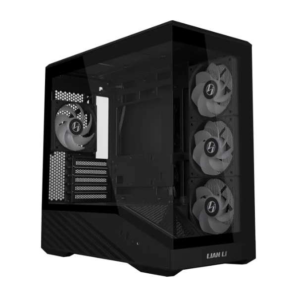 კომპიუტერის ქეისი · Lian Li Vector V100 Mini - Mid Tower, Micro-ATX, Desktop Gaming PC Case, Panoramic Tempered Glass, Up to 360mm Radiator Support, Type-C - Without Fans (Black)