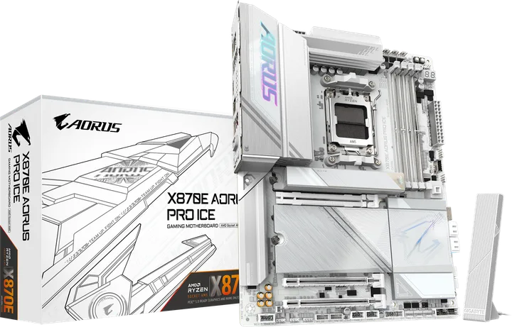 დედაპლატა · Gigabyte X870E Aorus Pro ICE, ATX, DDR5 AM5