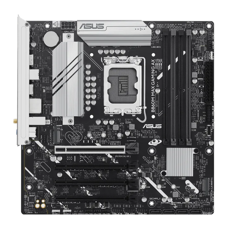 დედაპლატა · Asus B860M MAX Gaming AX Wi-Fi, mATX DDR5, LGA 1851