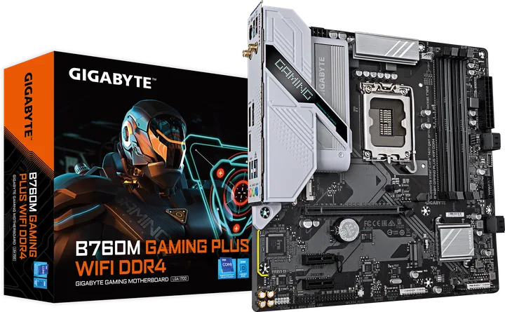 დედაპლატა · Gigabyte B760M Gaming Plus Wi-Fi, mATX, DDR4, LGA 1700