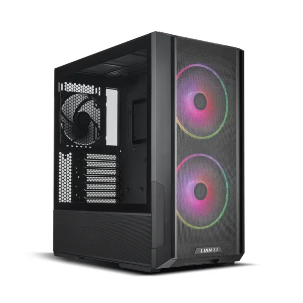 კომპიუტერის ქეისი · Lian Li Lancool 216RX - Mid Tower, E-ATX, Desktop Gaming PC Case, Tempered Glass, Up to 360mm Radiator Support, Type-C - with Pre installed 2x160mm ARGB & 1x140mm PWM Fans (Black)