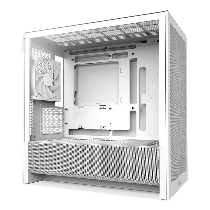 კომპიუტერის ქეისი · NZXT H3 Flow 2025 - Mid Tower, Micro-ATX, Desktop Gaming PC Case, Tempered Glass, Up to 280mm Radiator Support, Type-C - with Pre installed 1x120mm PWM Fan (White)