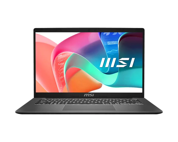 საოფისე ლეპტოპი · MSI Modern 14 14" IPS FHD, 60 Hz, Intel Core 5 120U, 16 GB RAM, 512 GB SSD, Iris Xe Graphics (Platinum Gray)