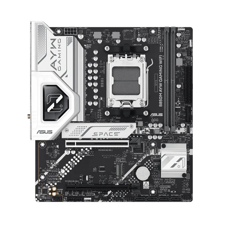 დედაპლატა · Asus B850M AYW Gaming Wi-Fi, Micro-ATX, DDR5, AM5