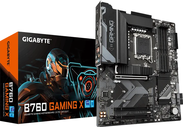 დედაპლატა · Gigabyte B760 Gaming X, ATX DDR5, LGA 1700 (rev. 1.0)