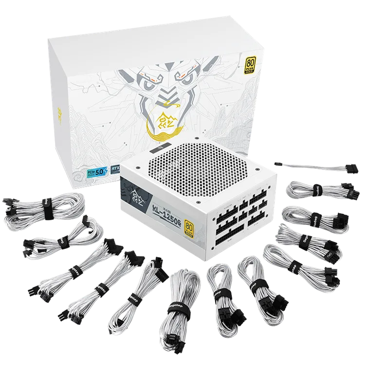 კვების ბლოკი · Segotep KL-1250G Full Modular ATX Power Supply, 80 Plus Gold Efficiency (White)