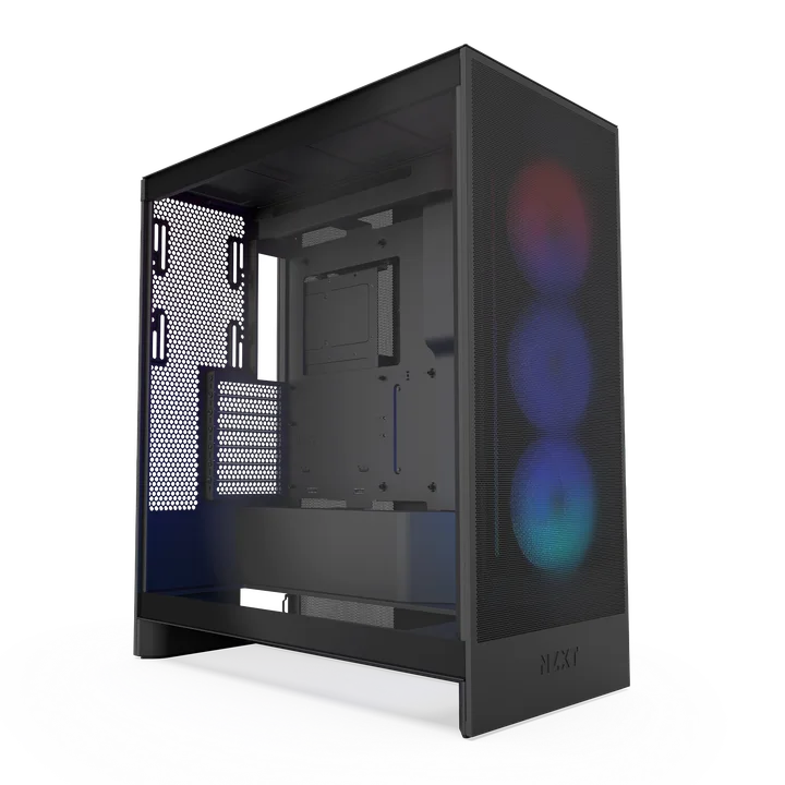 კომპიუტერის ქეისი · NZXT H7 Flow RGB 2024 - Mid Tower, E-ATX, Desktop Gaming PC Case, Tempered Glass, Up to 420mm Radiator Support, Type-C - with Pre installed 3x120mm ARGB Fans (Black)