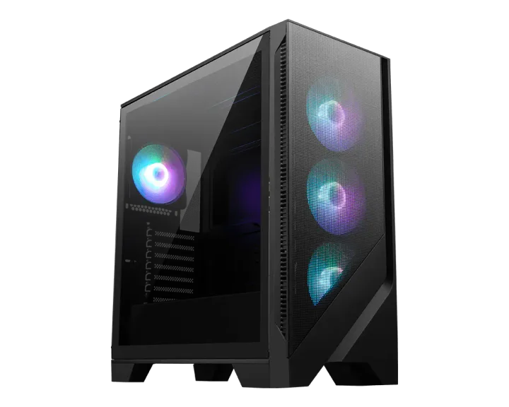 კომპიუტერის ქეისი · MSI MAG Forge 321R Airflow - Mid Tower, ATX, Desktop Gaming PC Case, Tempered Glass, Up to 360mm Radiator Support, Type-C - with Pre Installed 4x120mm ARGB Fans (Black)