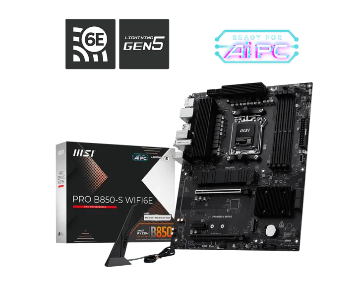 დედაპლატა · MSI PRO B850-S Wi-Fi6E ATX DDR5, AM5