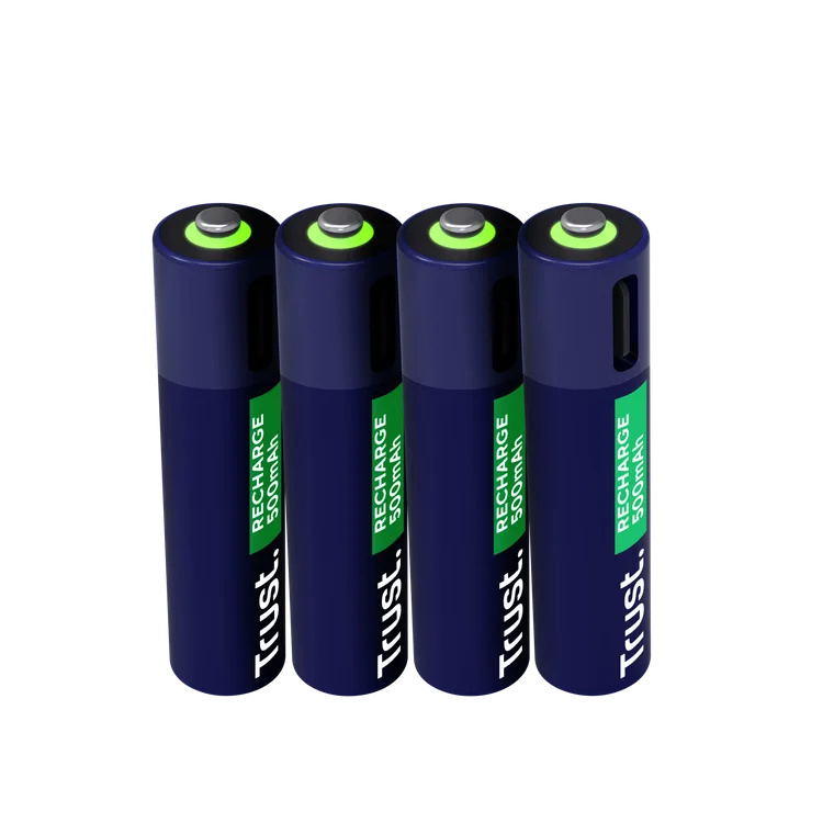 ელემენტი · Trust 500mAh AAA USB-C Rechargable Batteries (4-Pc)