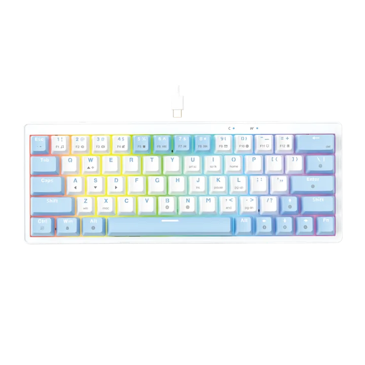 გეიმინგ კლავიატურა · Fantech ATOM X63 MK611 AME Edition Mechanical Keyboard with Rosie Switch (White / Blue)